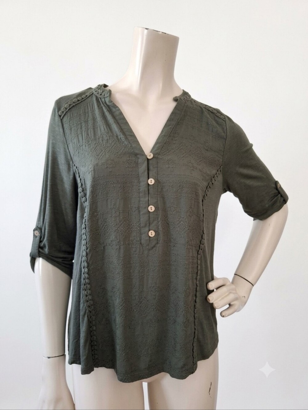 Democracy Top Women's S Olive Green